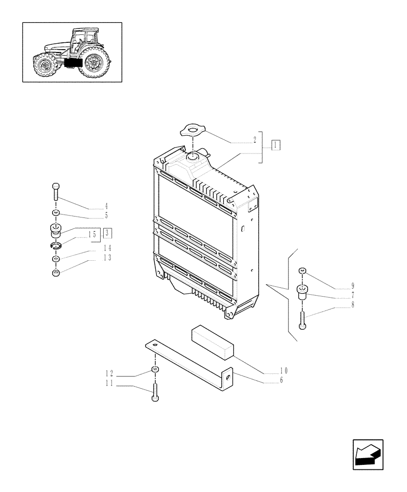 Схема запчастей Case IH MXU115 - (1.17.0[01]) - RADIATOR & RELATED PARTS (02) - ENGINE EQUIPMENT
