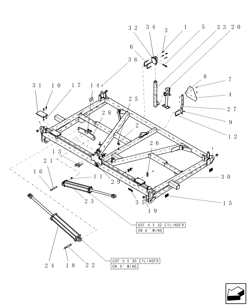 Схема запчастей Case IH PTX300 - (1.020.1) - CENTER SECTION BSN CBJ0015120 (12) - FRAME