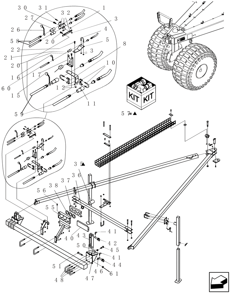 Схема запчастей Case IH ADX3430 - (F.10.D[11]) - TOW BEHIND FIELD HITCH (PART 2 OF 2) (ASN CBJ0004442) F - Frame Positioning