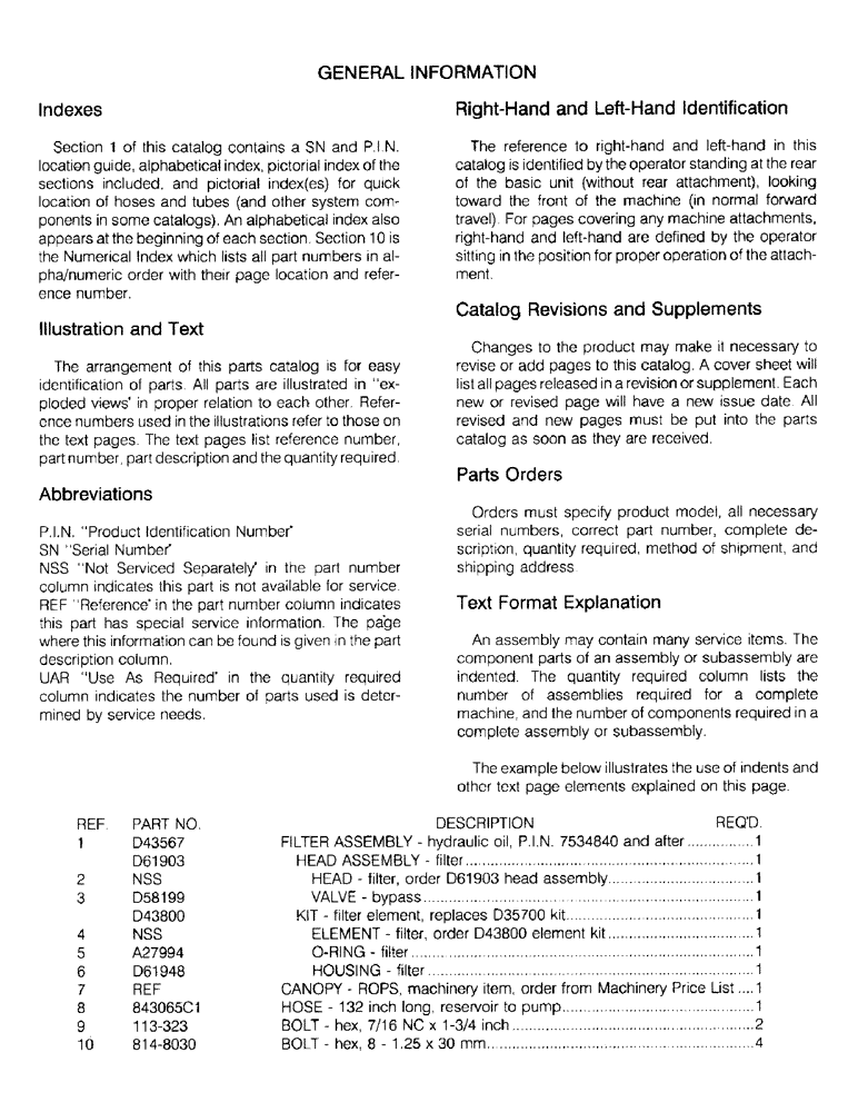 Схема запчастей Case IH 1825 - (1-04) - GENERAL INFORMATION (00) - PICTORIAL INDEX