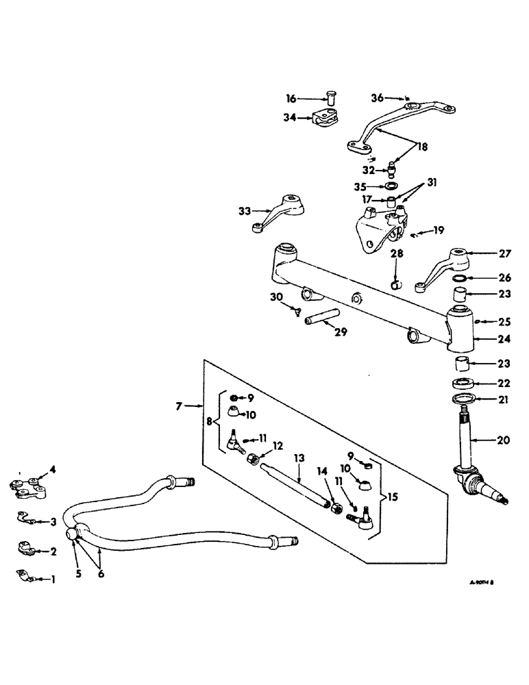 Схема запчастей Case IH 2756 - (J-21) - STEERING MECHANISM, FRONT AXLE AND CONNECTIONS, INTERNATIONAL TRACTORS Steering Mechanism