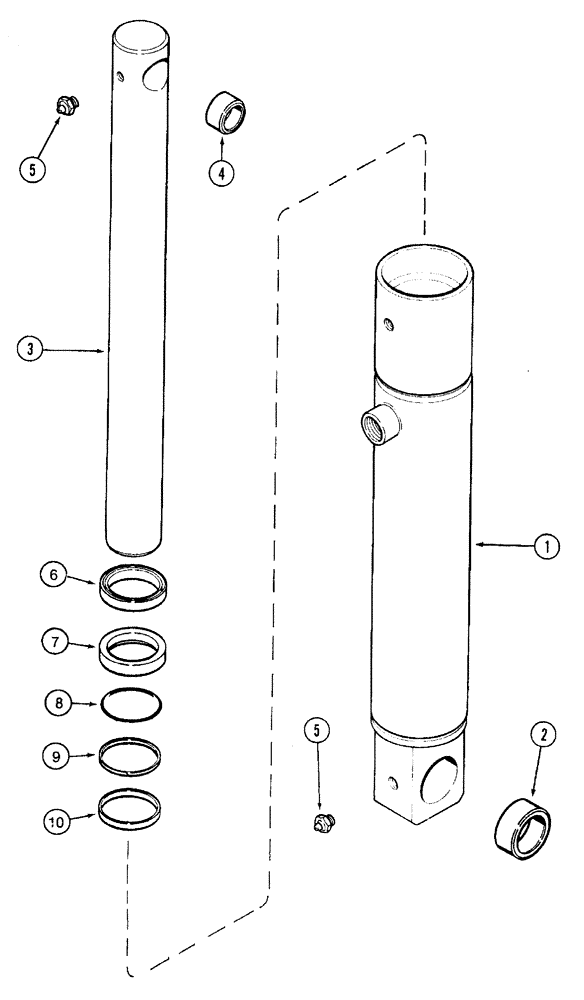 Схема запчастей Case IH 7220 - (8-036) - HITCH CYLINDER ASSEMBLY, 1-3/4 INCH BORE, 7220 TRACTOR (08) - HYDRAULICS