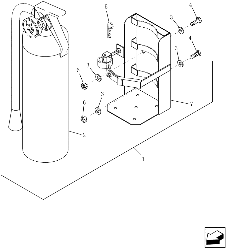 Схема запчастей Case IH 7010 - (05.102.01[02]) - FIRE EXTINGUISHER - NA - 7010/8010 (05) - SERVICE & MAINTENANCE