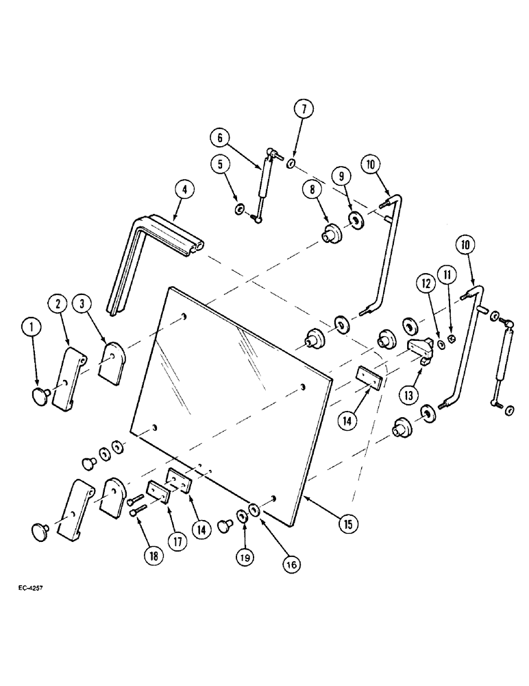 Схема запчастей Case IH 2140 - (9-056) - WINDSHIELD - OPENING (09) - CHASSIS/ATTACHMENTS