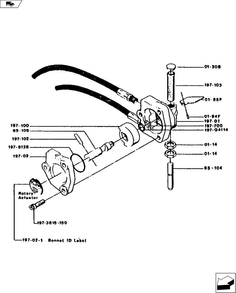 Схема запчастей Case IH 3200 - (35.106.04) - R-6572 ROTARY ACTUATOR (35) - HYDRAULIC SYSTEMS