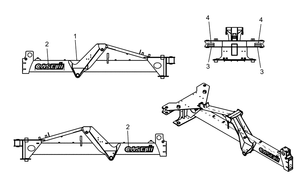 Схема запчастей Case IH 1260 - (90.180.12) - DECALS - SHORT OUTER HITCH (90) - PLATFORM, CAB, BODYWORK AND DECALS