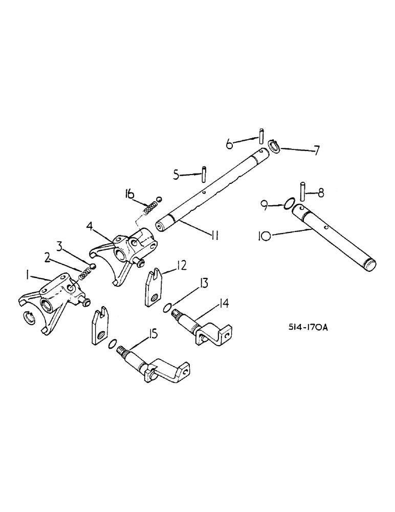 Схема запчастей Case IH 584 - (07-075) - GEAR SHIFT MECHANISM, RANGE TRANSMISSION, 584 (04) - Drive Train