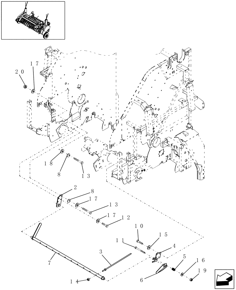 Схема запчастей Case IH RBX452 - (13.985[2]) - 1.8M WIDE PICKUP, WINDGUARD, UPPER, P.I.N. HBJ039251 & AFTER (13) - FEEDER