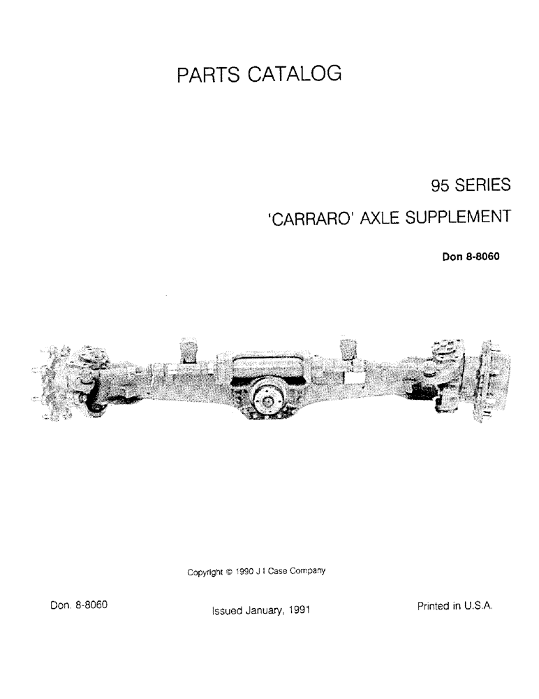 Схема запчастей Case IH 95-SERIES - (1-1) - PARTS CATALOG (00) - PICTORIAL INDEX