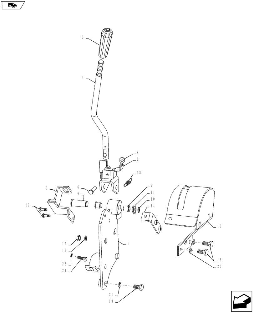 Схема запчастей Case IH FARMALL 55A - (31.101.01) - PTO CONTROL LEVER (31) - IMPLEMENT POWER TAKE OFF