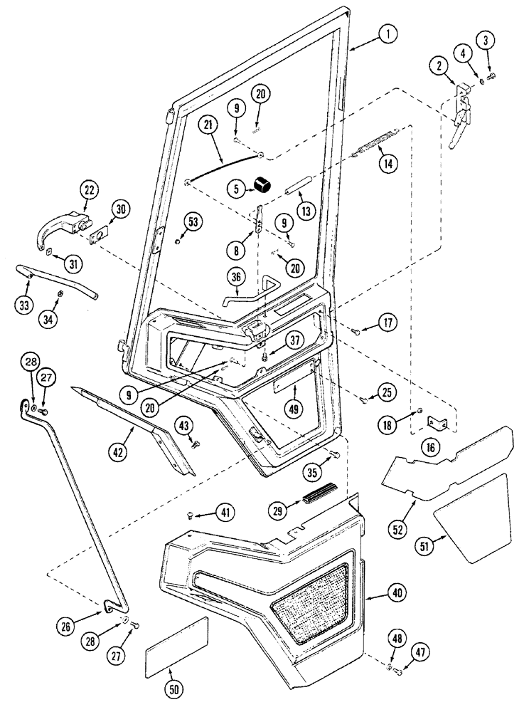 Схема запчастей Case IH 7250 - (9-112) - CAB, DOOR AND LATCH (09) - CHASSIS/ATTACHMENTS