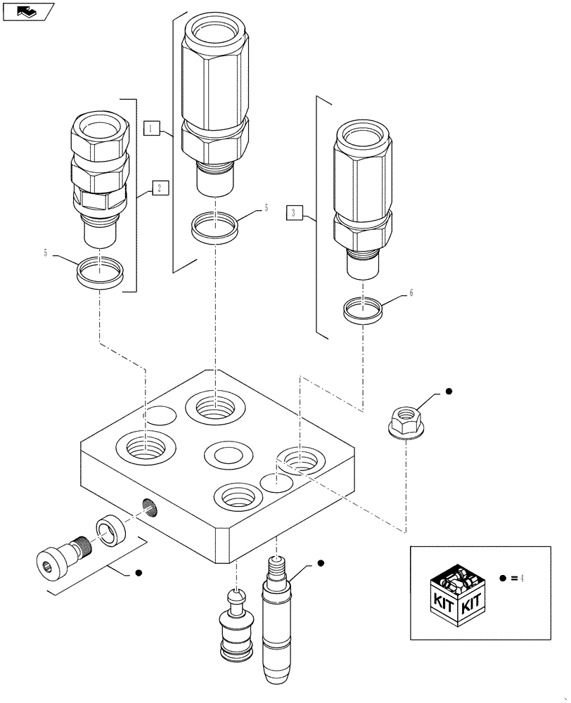 Схема запчастей Case IH 7130 - (35.204.14[02]) - HYDRAULICS- HEADER COUPLER BREAKDOWN (35) - HYDRAULIC SYSTEMS