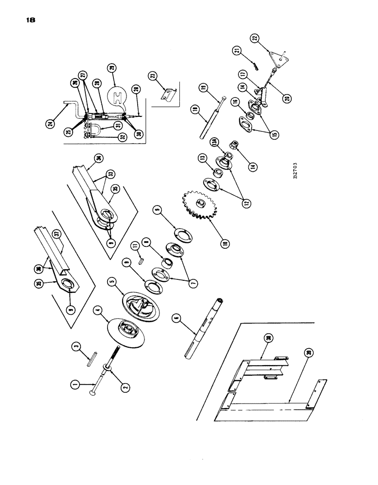 Схема запчастей Case IH 1660 - (018) - REMOTE CONTROLLED V. S. DRIVE, FOR STD. REELS AND DRAPER PICKUP (58) - ATTACHMENTS/HEADERS