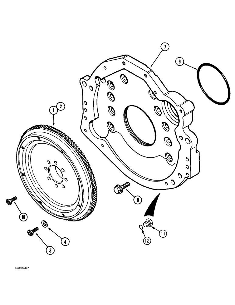 Схема запчастей Case IH 1660 - (2-50) - FLYWHEEL, 6T-830 ENGINE (01) - ENGINE