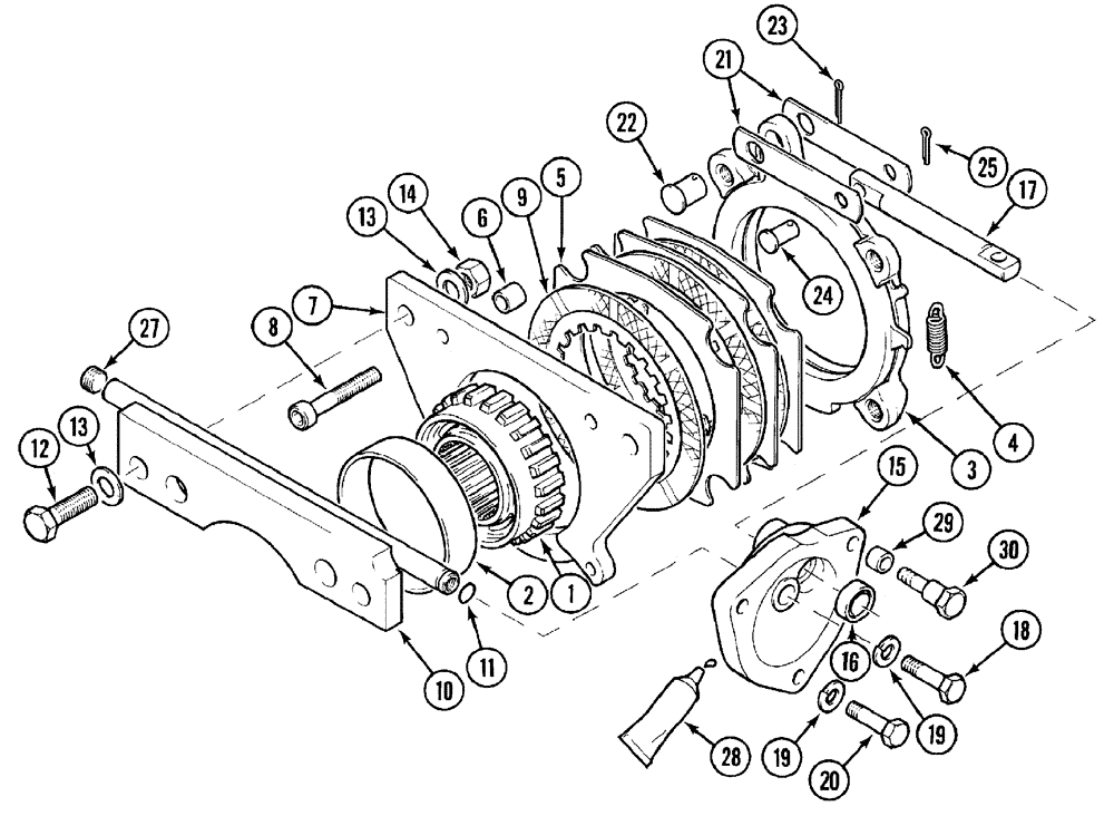 Схема запчастей Case IH CX60 - (07-04) - PARK BRAKE LINKAGE - 2 W.D. (07) - BRAKES