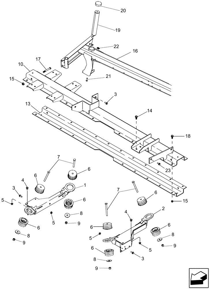 Схема запчастей Case IH 6130 - (90.118.05) - PLATFORM SUPPORT - LADDER PIVOT (90) - PLATFORM, CAB, BODYWORK AND DECALS