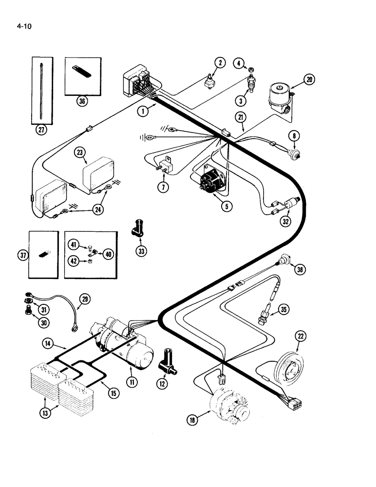 Схема запчастей Case IH 3594 - (4-010) - ENGINE HARNESS, P.I.N. 9944363 AND AFTER (04) - ELECTRICAL SYSTEMS