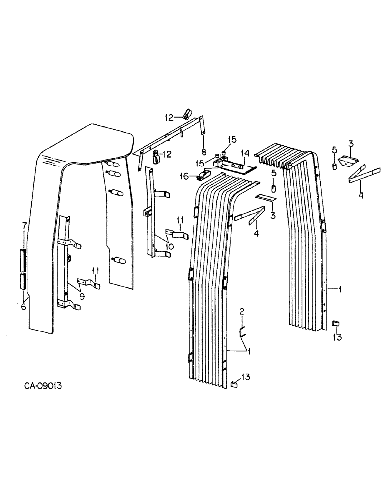 Схема запчастей Case IH 7288 - (13-03) - SUPERSTRUCTURE, BELLOWS AND COWL (05) - SUPERSTRUCTURE