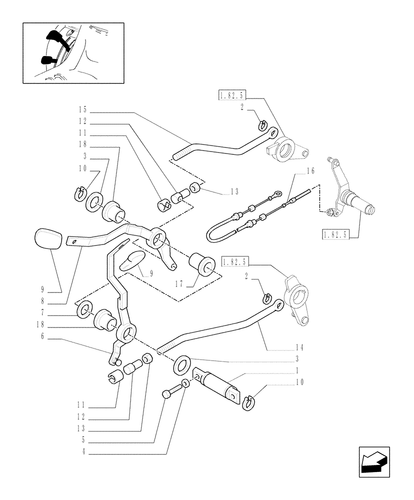 Схема запчастей Case IH JX1085C - (1.92.82[01]) - LIFTER OUTER CONTROLS (10) - OPERATORS PLATFORM/CAB