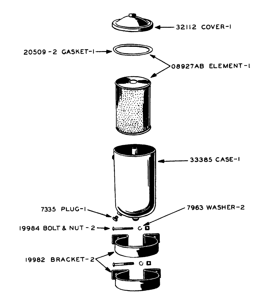 Схема запчастей Case IH LA-SERIES - (006) - PARTS FOR 08159AB OIL FILTER (02) - ENGINE