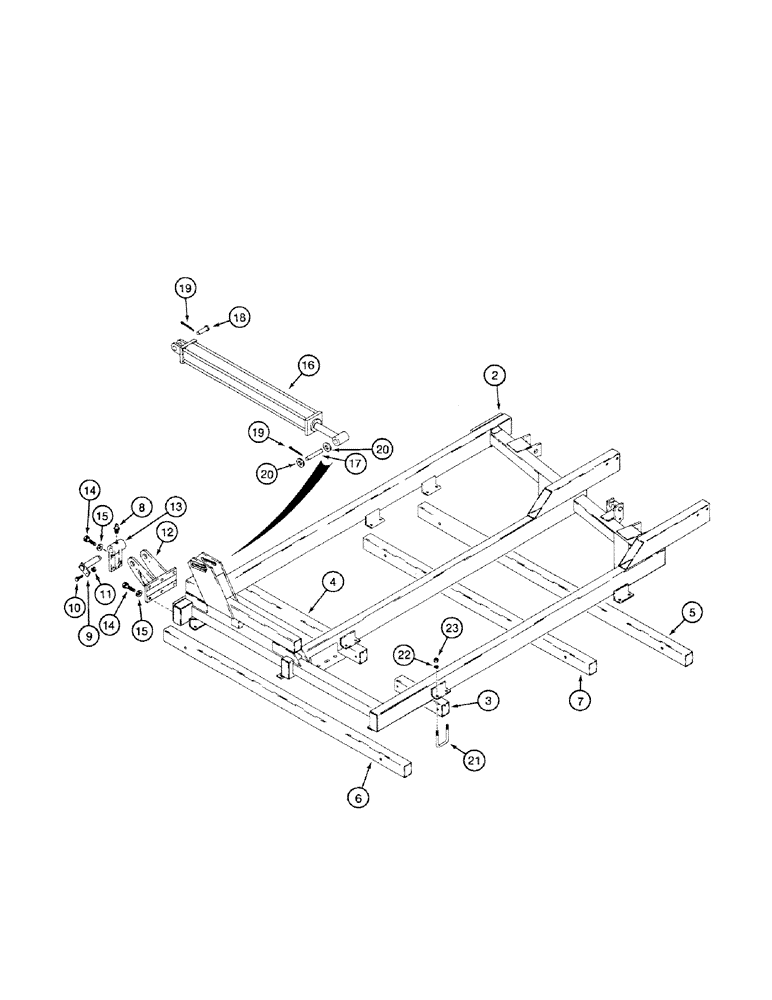 Схема запчастей Case IH 4200 - (09-08) - FLEX FOLD WING FRAMES, 30 FT 8 INCH MULCH FINISHER (09) - CHASSIS/ATTACHMENTS