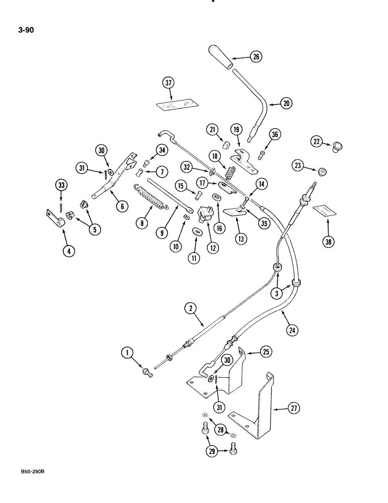 Схема запчастей Case IH 885 - (3-090) - GOVERNOR AND FUEL SHUT OFF CONTROL (03) - FUEL SYSTEM