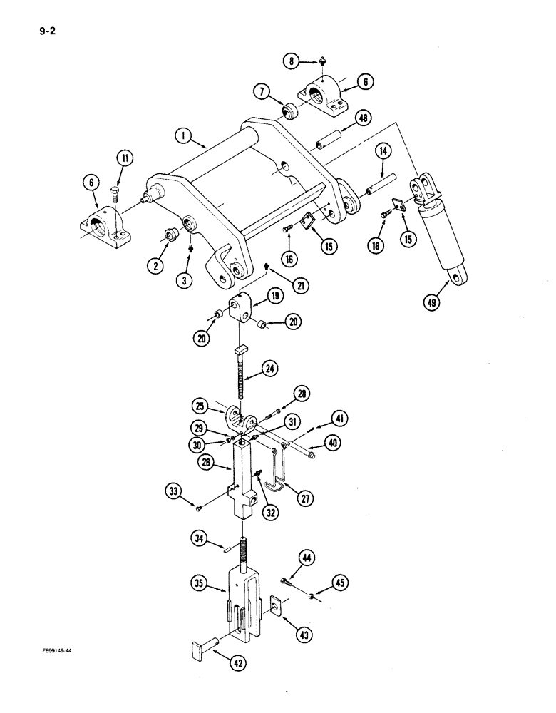 Схема запчастей Case IH 9150 - (9-02) - HITCH ROCKERSHAFT (09) - CHASSIS/ATTACHMENTS