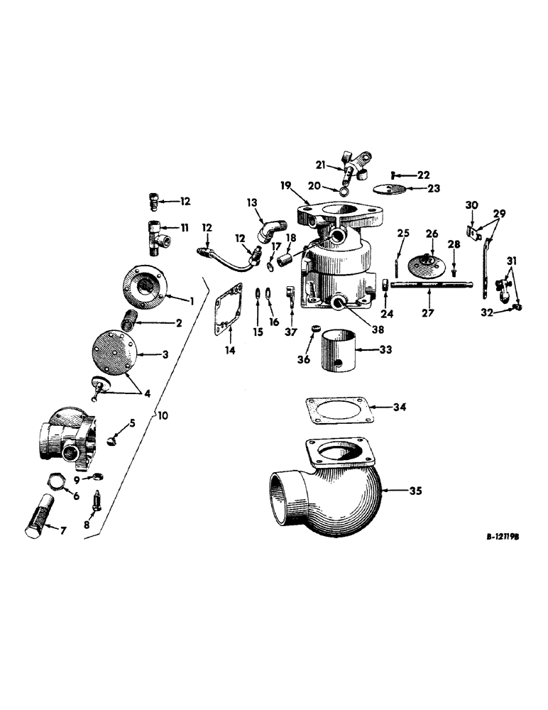 Схема запчастей Case IH 606 - (038) - FUEL SYSTEM, CARBURETOR, L.P. GAS (02) - FUEL SYSTEM