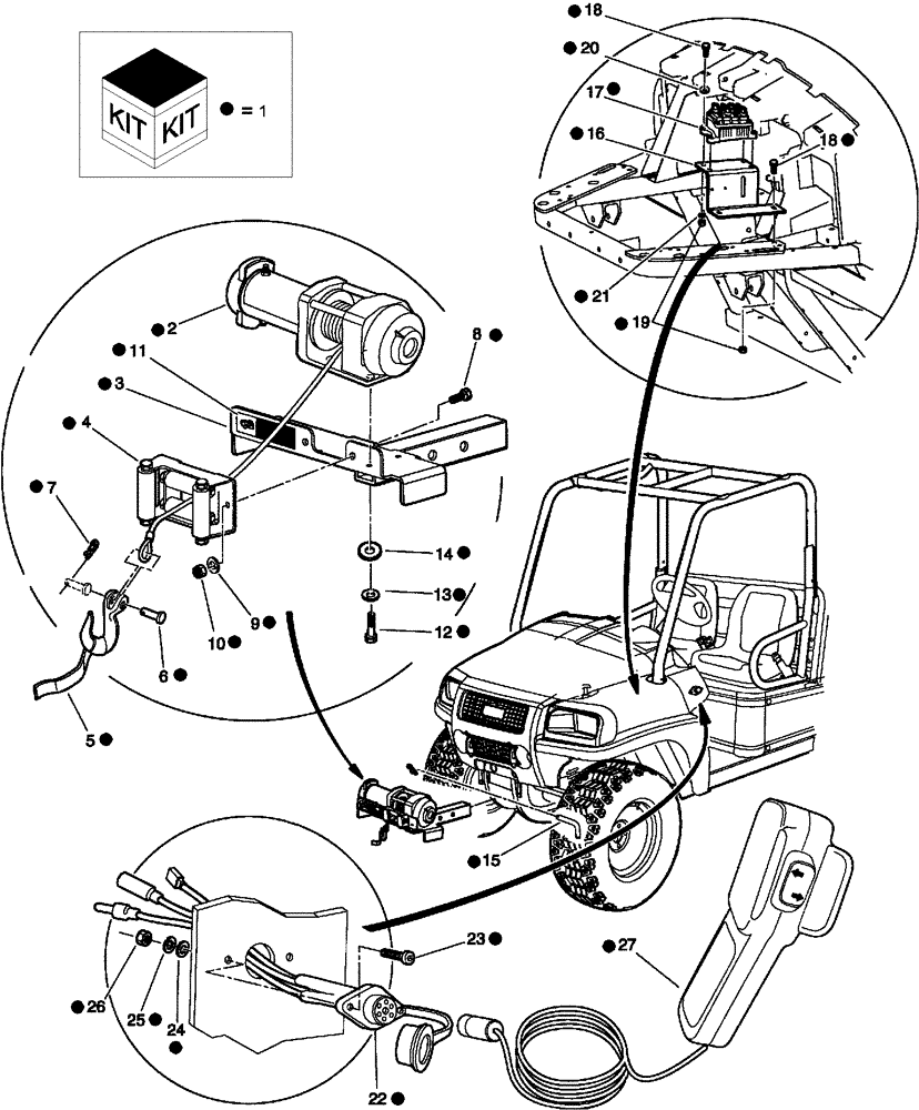 Схема запчастей Case IH SCOUT XL - (88.100.01) - DIA KIT, WINCH (88) - ACCESSORIES