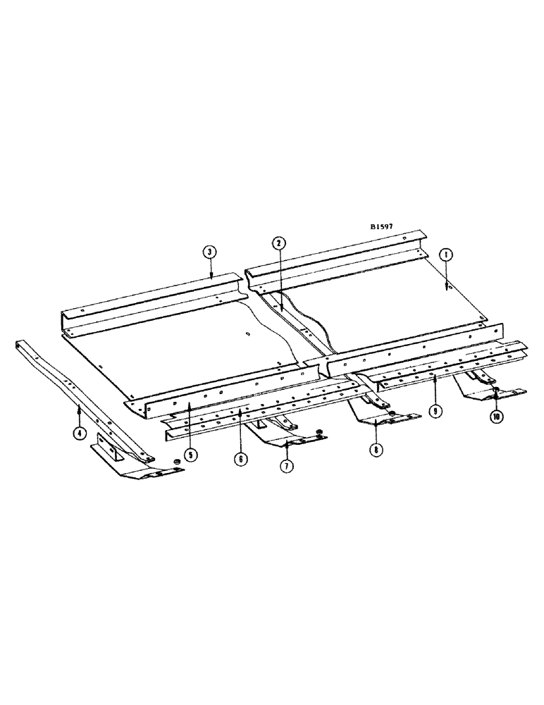 Схема запчастей Case IH 1010 - (028) - RAILS, CUTTER BAR AND SKIDS, HEAVY DUTY EXTENDED CUTTER BAR (58) - ATTACHMENTS/HEADERS