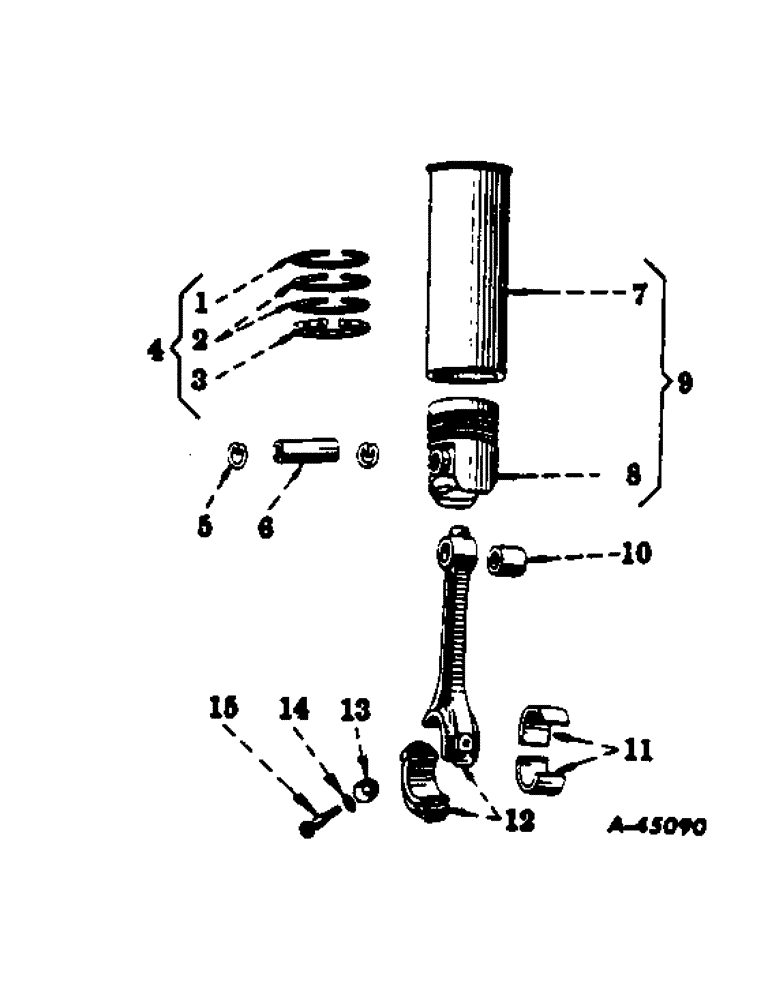 Схема запчастей Case IH 350 - (026) - CARBURETED ENGINE, CONNECTING RODS AND SLEEVE SETS, FOR C-175 ENGINES (01) - ENGINE
