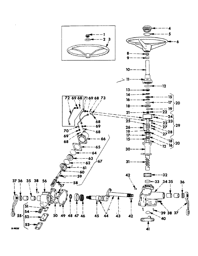 Схема запчастей Case IH 300 - (252) - CHASSIS, STEERING GEAR, FOR TRACTORS EQUIPPED WITH POWER STEERING (12) - CHASSIS