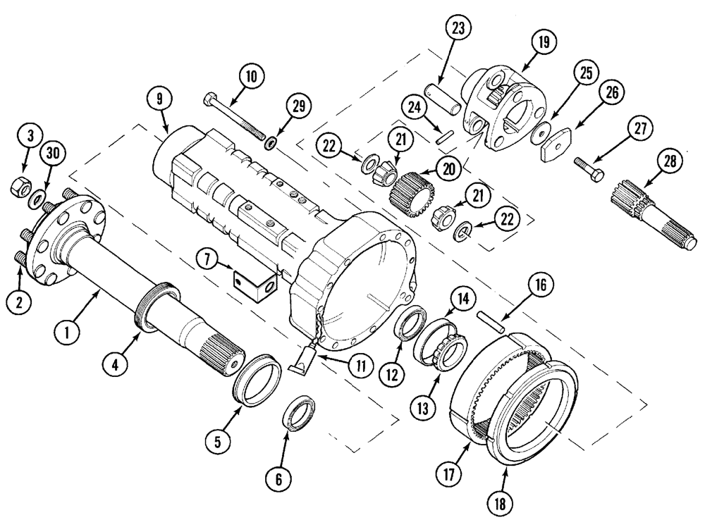 Схема запчастей Case IH CX100 - (06-28) - REAR AXLE, CARRIER AND CONNECTIONS (06) - POWER TRAIN
