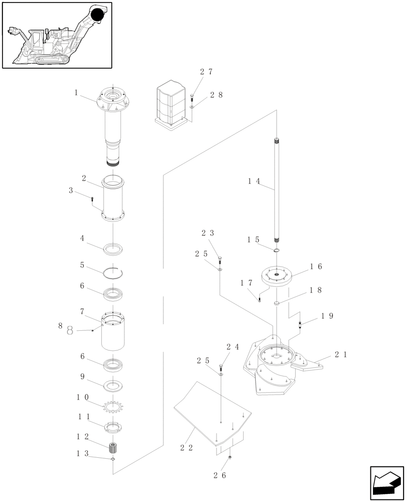 Схема запчастей Case IH A4000 - (A07.03[01]) - VERTICAL ARM EXTRACTOR AND FAN Mainframe & Functioning Components