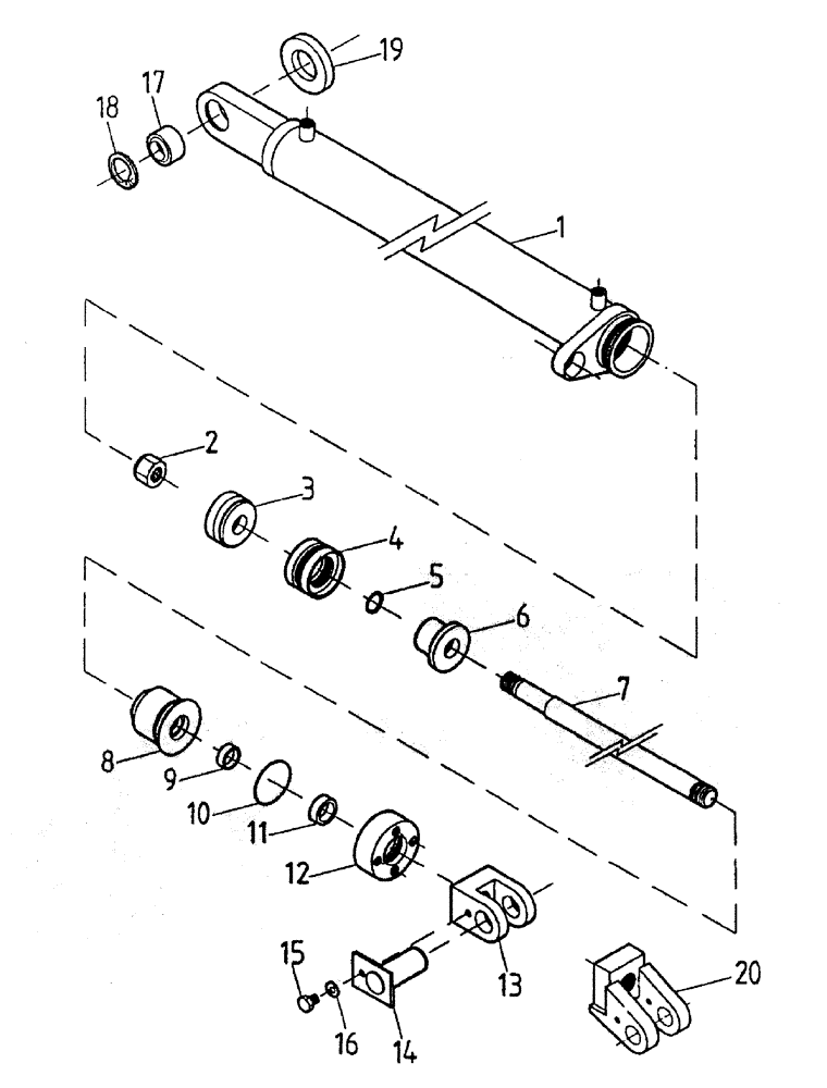 Схема запчастей Case IH 7700 - (B01-50A) - HYDRAULIC CYLINDER (ELEVATOR LIFT), SERIAL #7908 AND ONWARDS Hydraulic Components & Circuits
