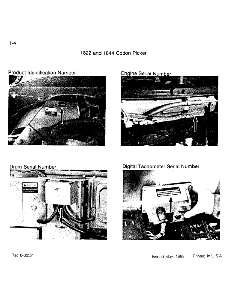Схема запчастей Case IH 1822 - (1-04) - PRODUCT IDENTIFICATION NUMBER, SERIAL NUMBER (00) - PICTORIAL INDEX