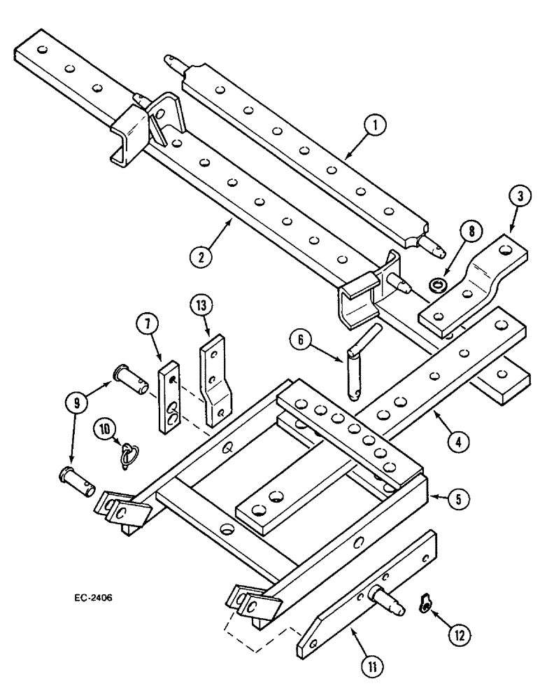 Схема запчастей Case IH 533 - (9-576) - DRAWBARS (09) - CHASSIS/ATTACHMENTS