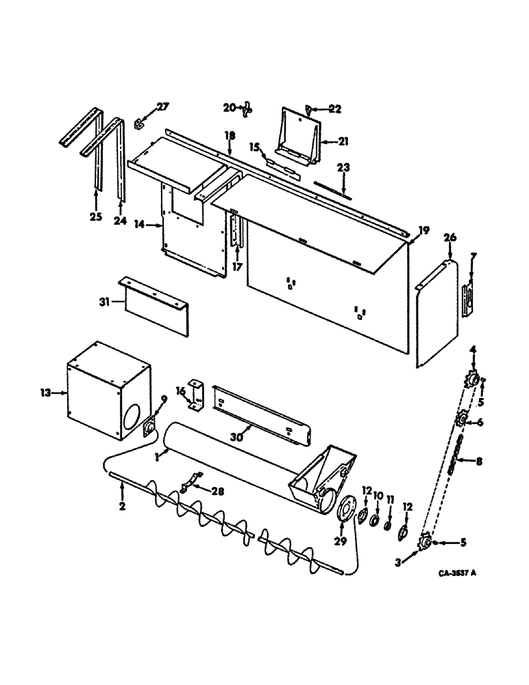 Схема запчастей Case IH 815 - (25-12) - ELEVATORS, TAILINGS DELIVERY AND AUGER DRIVE Elevators