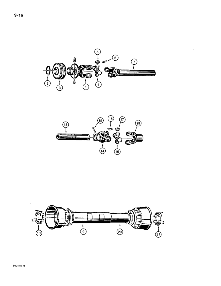 Схема запчастей Case IH 1300 - (9-16) - POWER DRIVE EQUIPMENT, 1300 MOWER, SERIAL NUMBER 031905 AND AFTER, P.I.N. CCB0005501 AND AFTER (09) - CHASSIS/ATTACHMENTS