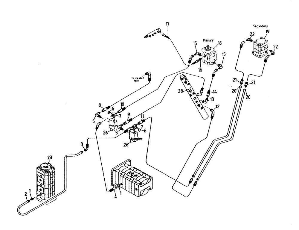 Схема запчастей Case IH 7000 - (B06-10) - HYDRAULIC CIRCUIT, (PRIMARY/SECONDARY FIXED EXTRACTOR), UP Hydraulic Components & Circuits