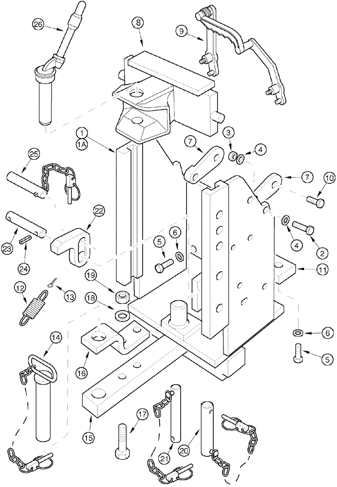 Схема запчастей Case IH CX60 - (09-73) - TRAILER HITCH - PITON FIXE (09) - CHASSIS/ATTACHMENTS
