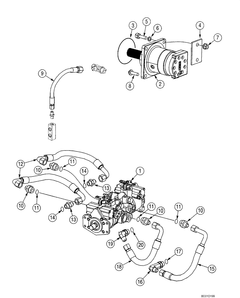 Схема запчастей Case IH 70XT - (06-04) - HYDROSTATICS - PUMP AND DRIVE MOTORS (EUROPE) (06) - POWER TRAIN