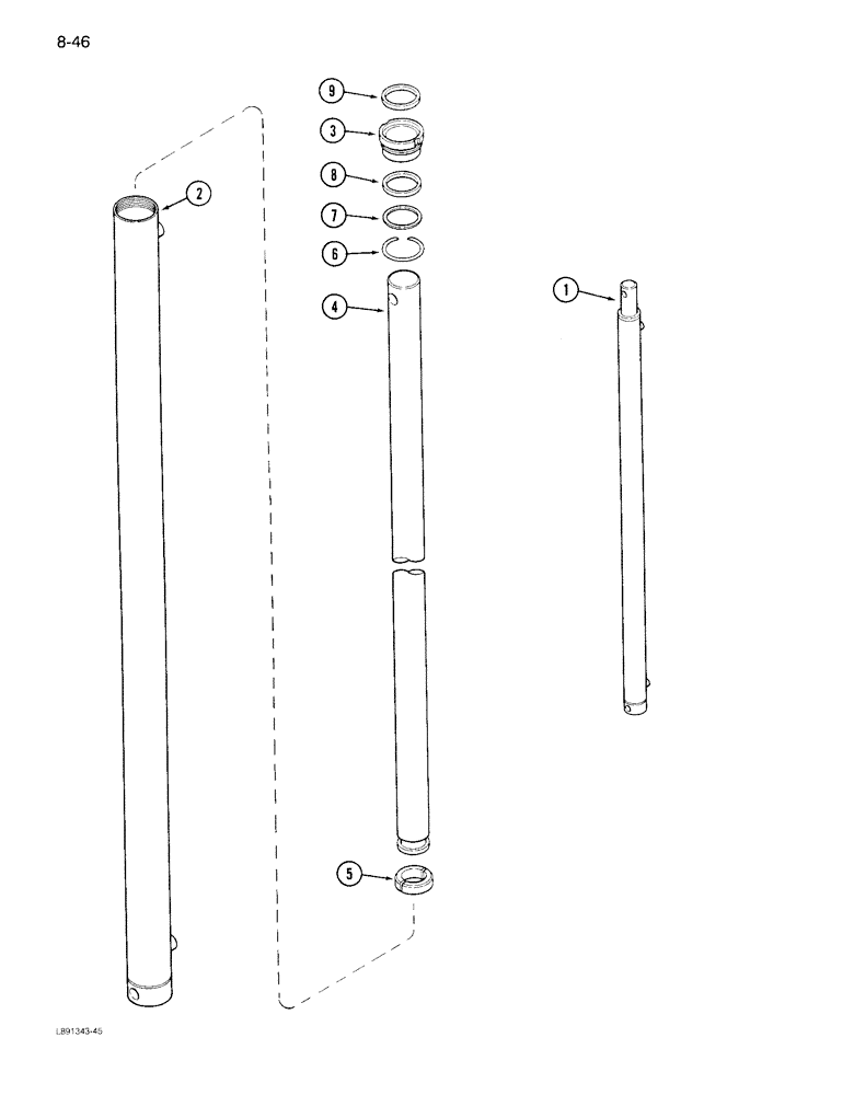 Схема запчастей Case IH 1822 - (8-46) - BASKET LIFT SLAVE CYLINDER (07) - HYDRAULICS