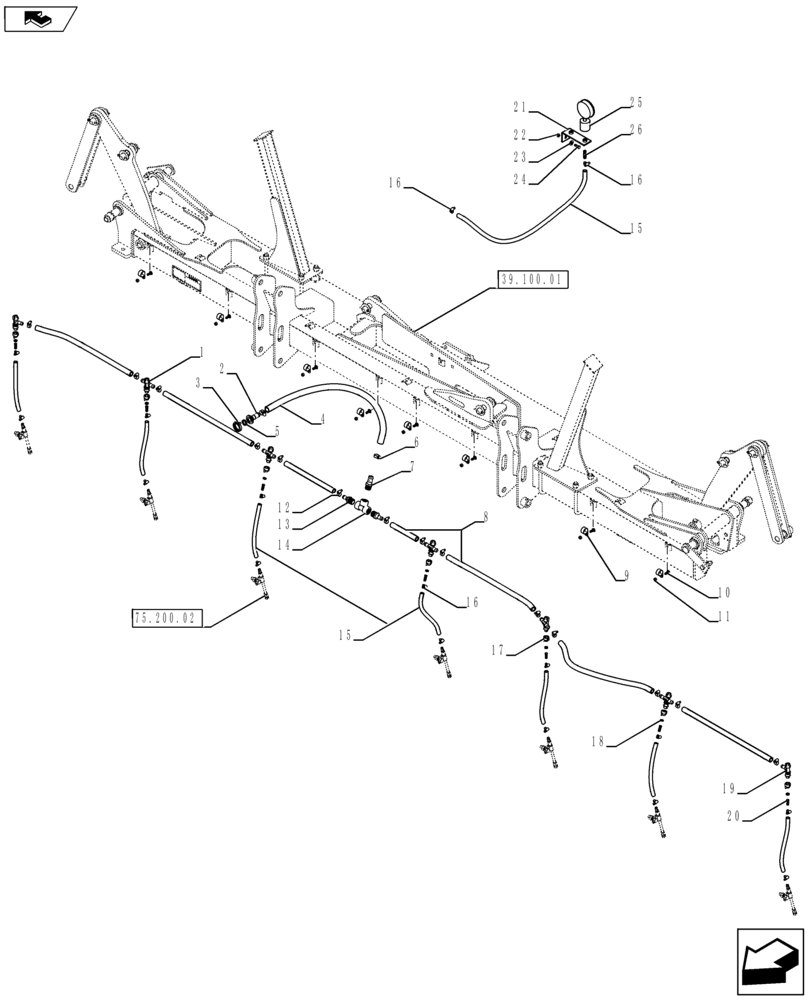Схема запчастей Case IH 920 - (78.110.03) - MAIN FRAME PLUMBING (INJECTION OPTION) (78) - SPRAYING