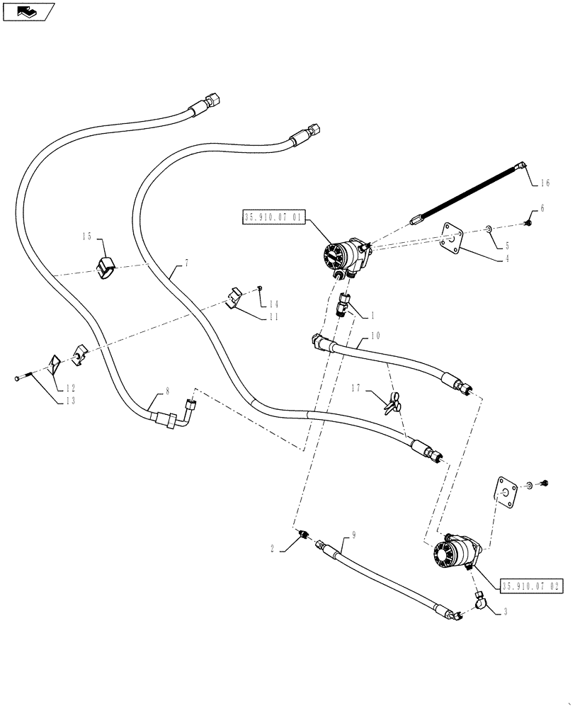 Схема запчастей Case IH 9230 - (35.752.01) - HYDRAULICS- SPREADER DRIVE (35) - HYDRAULIC SYSTEMS