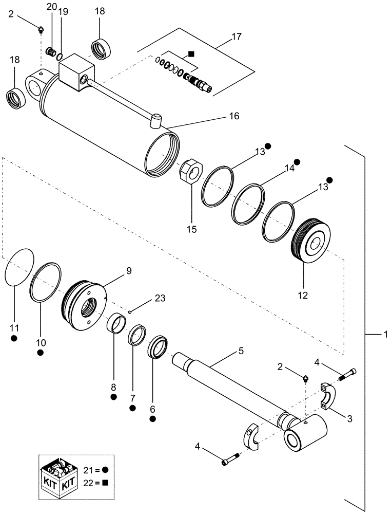 Схема запчастей Case IH 1240 - (35.116.04) - HYDRAULIC CYLINDER - 87401121 (35) - HYDRAULIC SYSTEMS