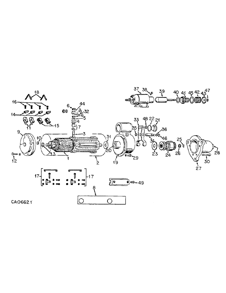 Схема запчастей Case IH 6588 - (08-25) - ELECTRICAL, CRANKING MOTOR - DELCO-REMY (06) - ELECTRICAL