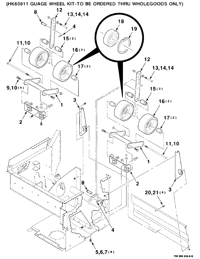 Схема запчастей Case IH 8850 - (9-06) - GAUGE WHEEL ASSEMBLY KIT, HK60811 GAUGE WHEEL KIT, TO BE ORDERED THRU WHOLEGOODS ONLY (88) - ACCESSORIES