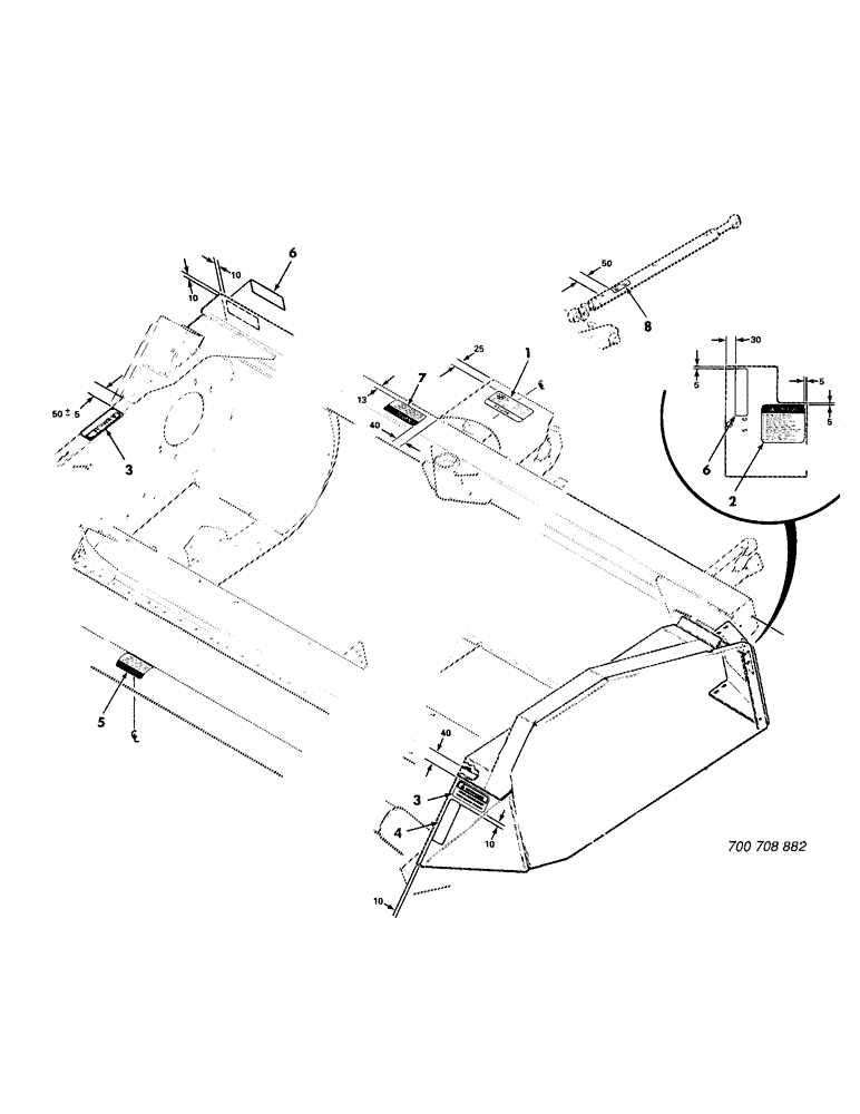 Схема запчастей Case IH 8830 - (44) - DECALS AND LOCATION DIAGRAM (90) - PLATFORM, CAB, BODYWORK AND DECALS