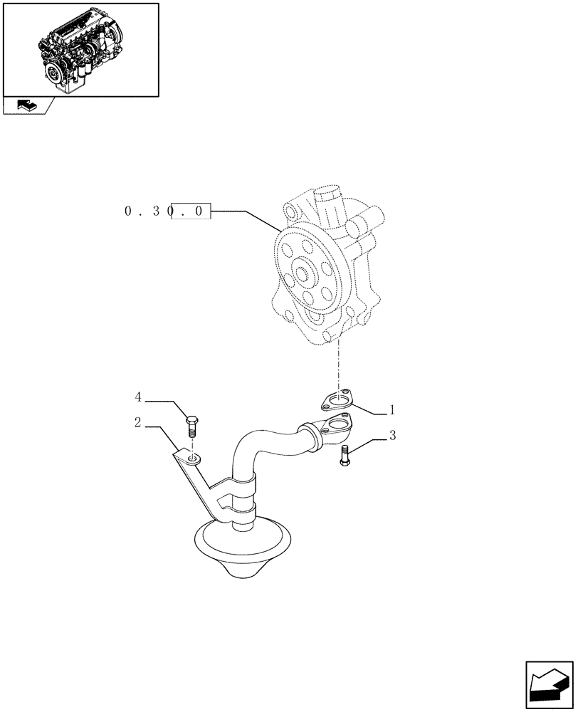 Схема запчастей Case IH F3CE0684E E004 - (0.30.5) - OIL PUMP PIPING (504069940) 